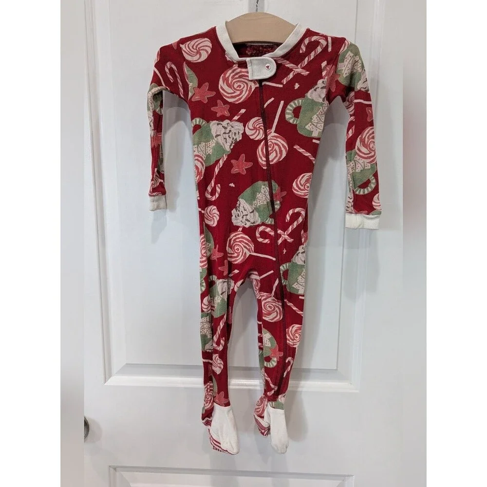 Burt's Bees Baby Organic Cotton Pajamas Holiday Peppermint Hot Chocolate 18mo